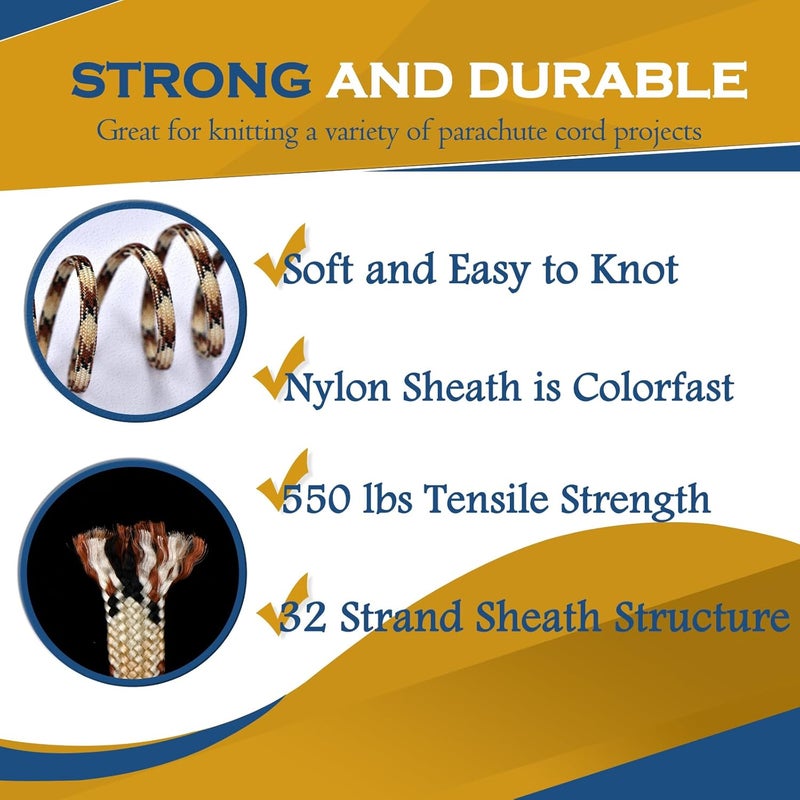 MONOBIN Paracord Rope 100FT for Making Paracord Projects, 4mm 7 Strand Parachute Cord for Lanyard, Survival Bracelets, Clothsline,Hiking - Image 4
